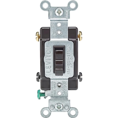 Leviton Commercial Grade 15A Brown Framed Toggle 4-Way Switch 014-54504-002